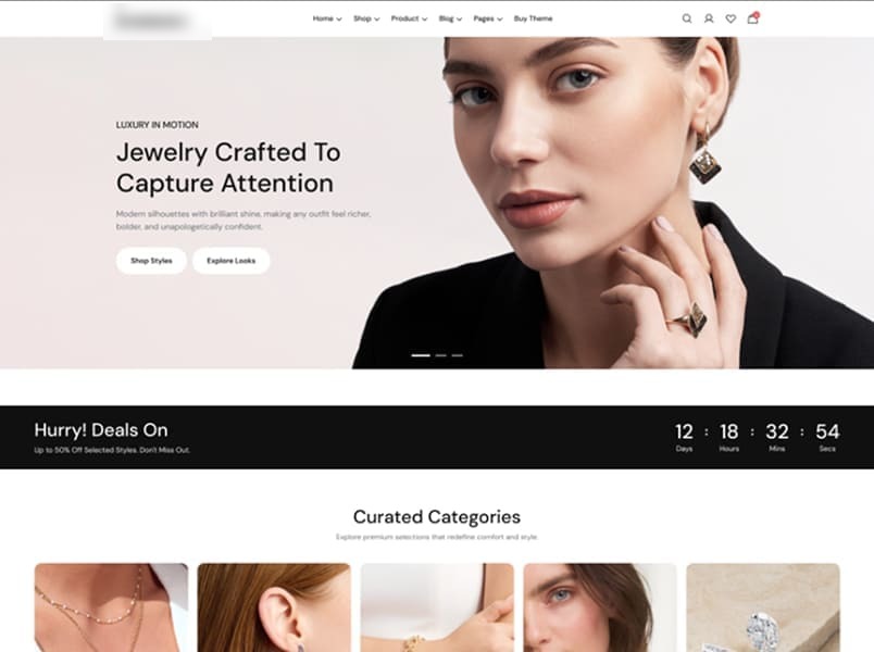 Jewelry storefront preset