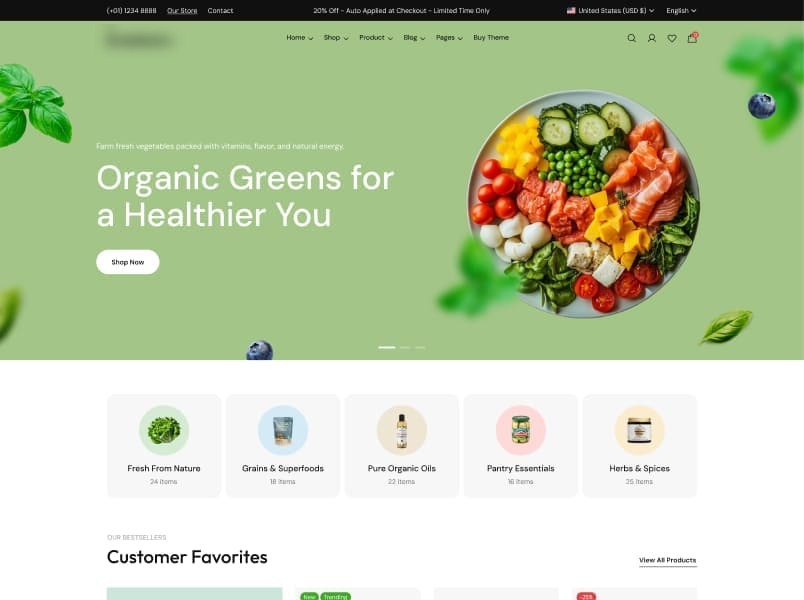 Organic storefront preset